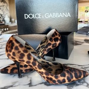 Dolce & Gabbana Pony Hair Leopard Pumps